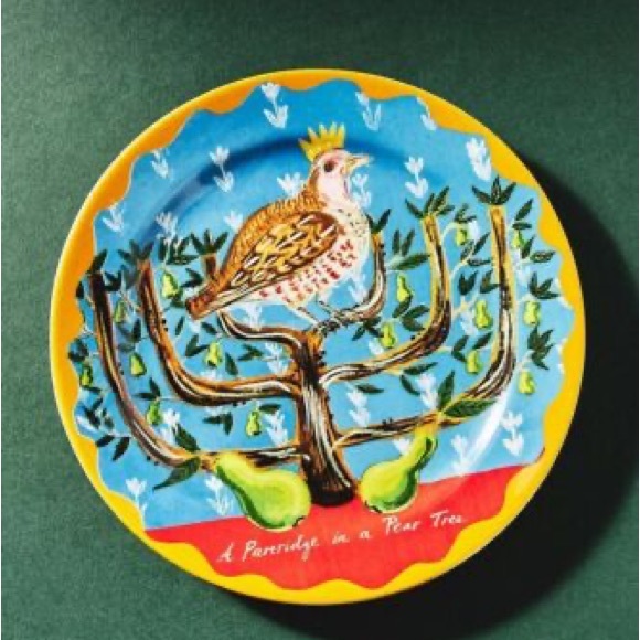 Anthropologie Emily Maude festive dessert plate - Picture 1 of 4